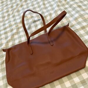 Brown Vegan Leather Tote Bag